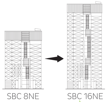 Шахтная зерносушилка LAW с рекуперацией тепла - модельный ряд SBC NE